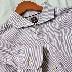 Takeo Kikuchi Mens Shirt Size 5 Pink Stripe Dress Button Up Long Sleeve